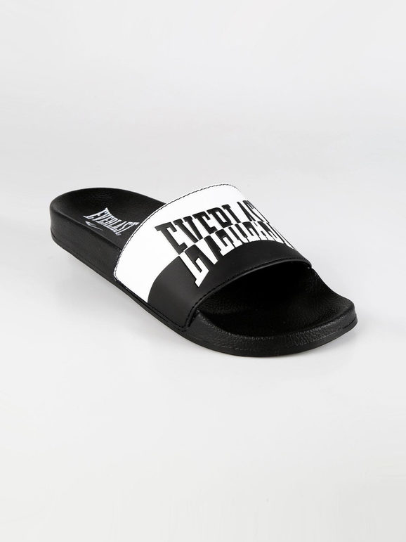 White / black beach slippers