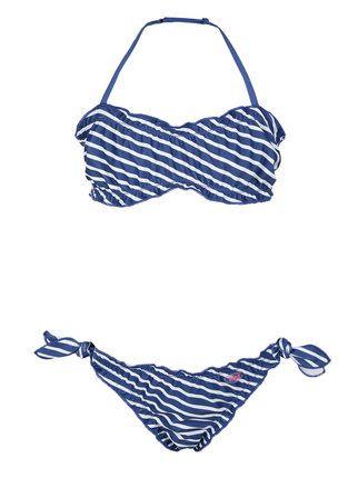 White / blue bikini pad