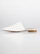 White faux leather sabot with studs