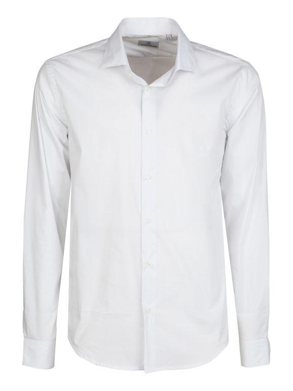 White long-sleeved shirt classic fit