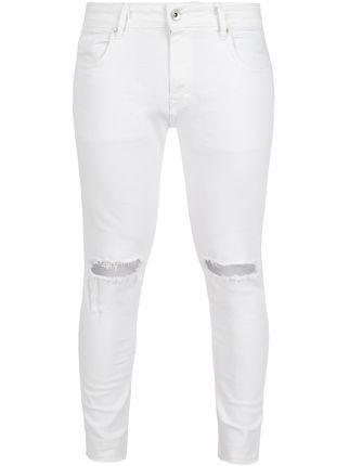 White ripped trousers