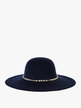 Wide-brimmed hat with pearls