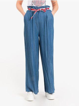 Wide-leg jeans effect trousers