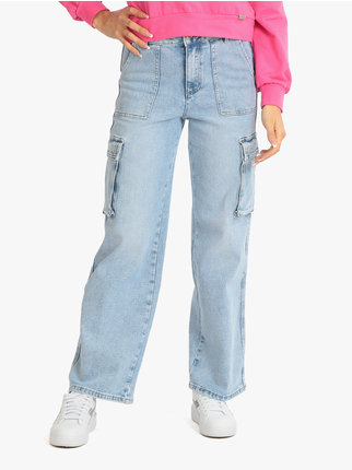 Wide leg jeans with pockets