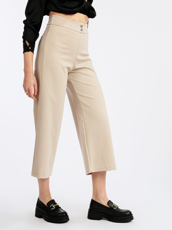 Wide leg women's trousers