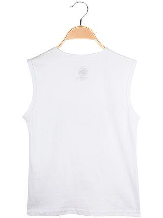 Wide shoulder tank top with writing
