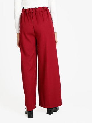 Wide women's high-waisted trousers
