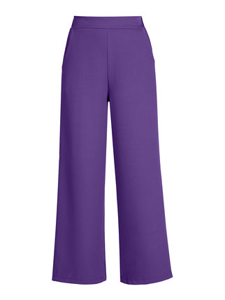 Wide women's high-waisted trousers