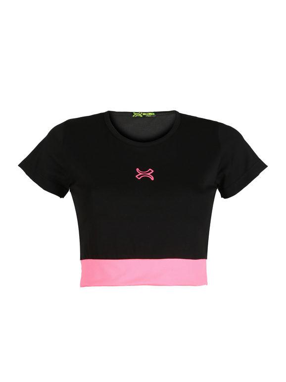 Woman crop T-shirt in stretch cotton