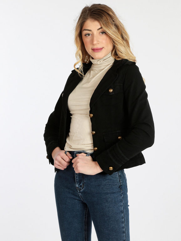 Woman jacket with golden buttons