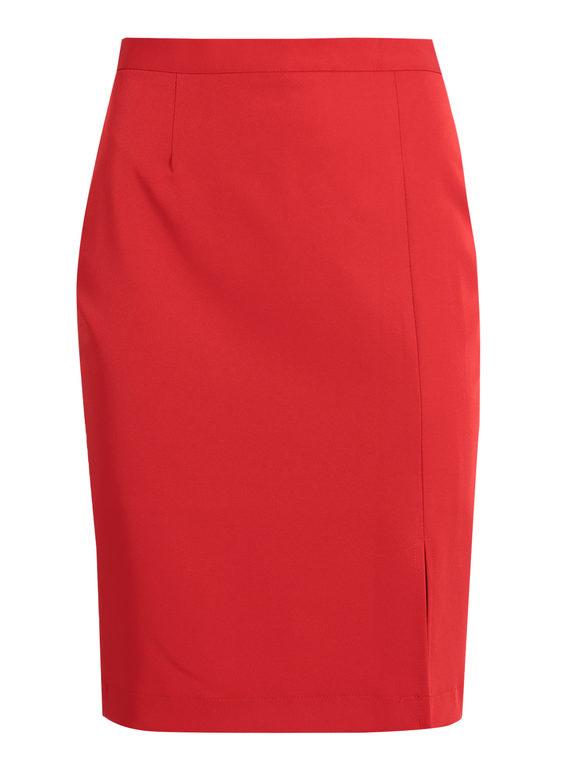 Woman longuette skirt with slit