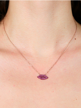 Woman necklace with rhinestones