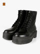 Woman platform combat boots in leather