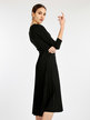 Woman pleated dress with 3/4 sleeves