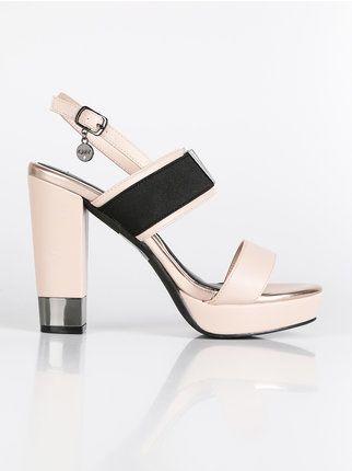 Woman sandals with high heel and platform