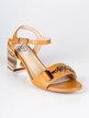 Woman sandals with multicolor heel