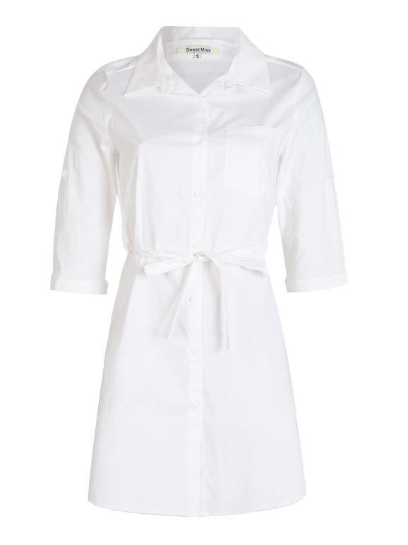 Woman shirt dress with 3/4 sleeves