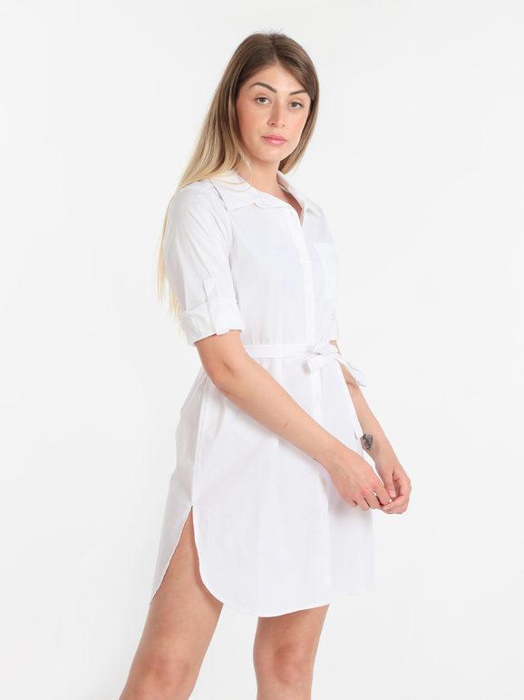 Woman shirt dress with 3/4 sleeves