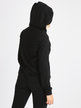 Woman sweatshirt with hood and zip in cotton
