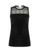 Woman tank top in velvet with tulle