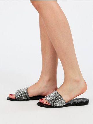 Women's animalier slippers with studs