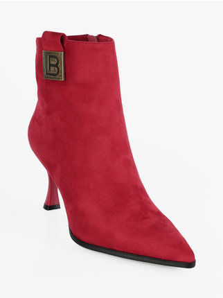 Women's ankle boots in suede fabric