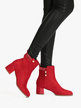 Women's ankle boots in suede fabric