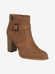 Women's ankle boots with heel and buckle