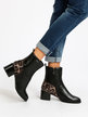 Women's ankle boots with heel and rhinestones