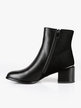 Women's ankle boots with heel and suede insert
