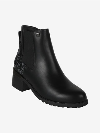 Women's ankle boots with monogram print