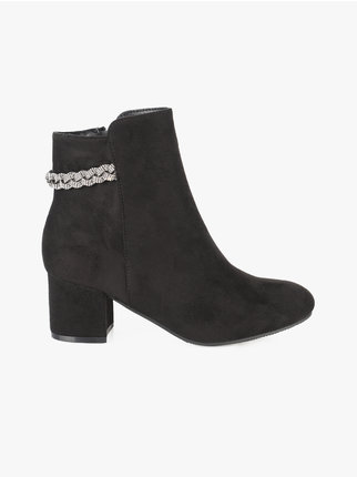 Women's ankle boots with rhinestones