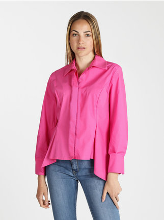 Women's asymmetrical shirt in cotton