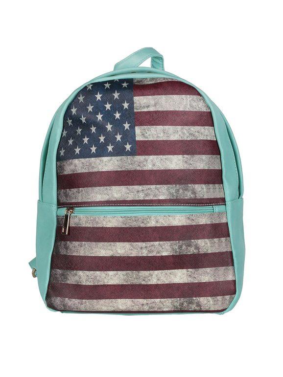 Women's backpack with American banidera print