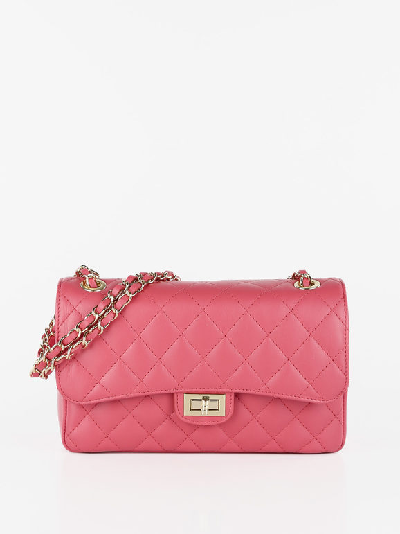 Women's bag in genuine quilted leather