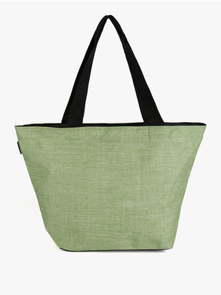 Women's bag in two-tone fabric