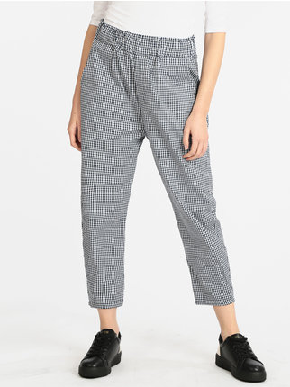 Women's baggy checked trousers