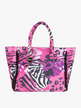 Women's beach bag with animal print