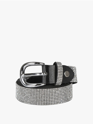 Women's belt with rhinestones