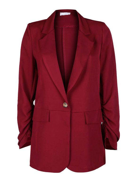 Women's blazer with gathered sleeves