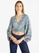 Women's blouse in silk blend with knot