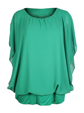 Women's blouse with batwing sleeves plus sizes