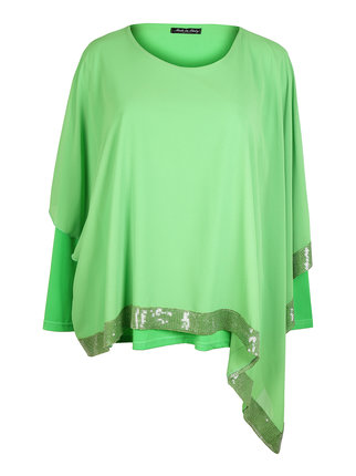 Women's blouse with comfortable size rhinestones