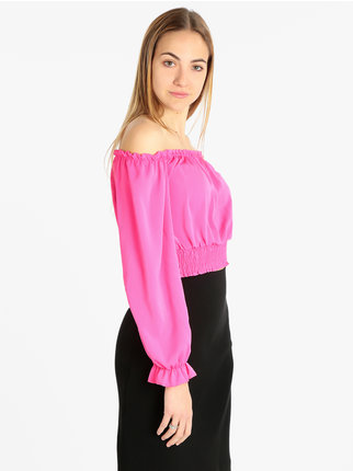 Women's blouse with elastic band
