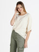 Women's blouse with short batwing sleeves
