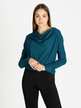 Women's blouse with waterfall neckline