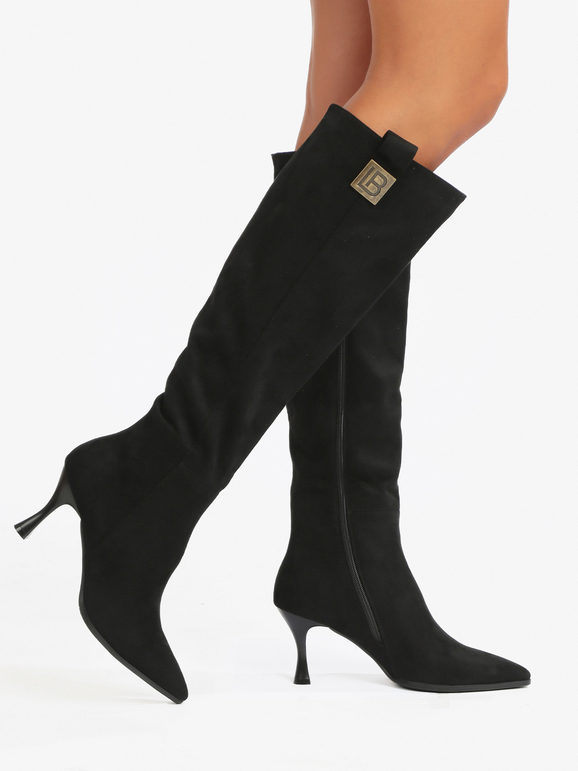 Women's boots in suede fabric