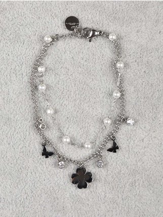 Women's bracelet with pendants and rhinestones