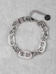 Women's bracelet with steel chains and rhinestones