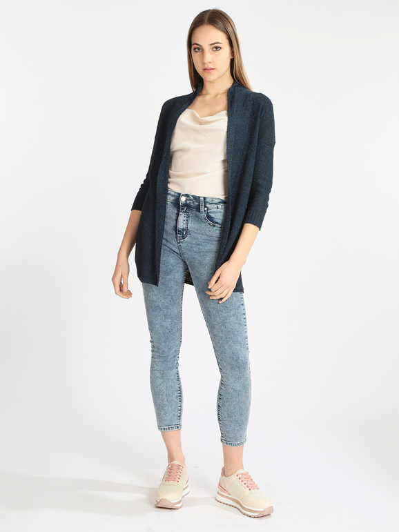 Women's cardigan in perforated knit
